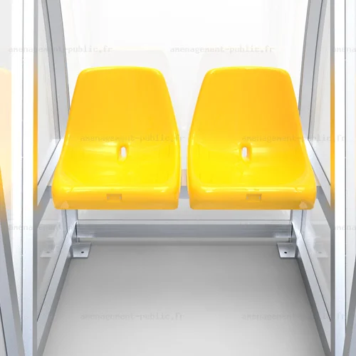Abri de touche 2 places en aluminium et polycarbonate